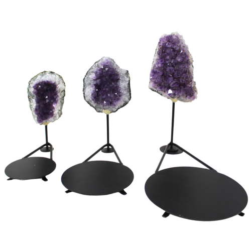 Singing Bowl Base with Amethyst Geode