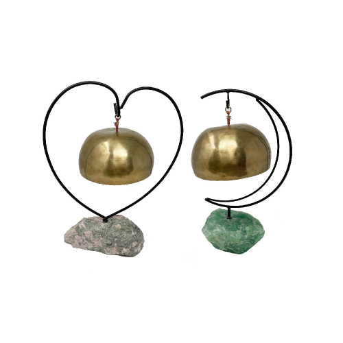 inging Bowl Stand with Gemstone Base (Heart or Crescent Shaped Frame)-Single